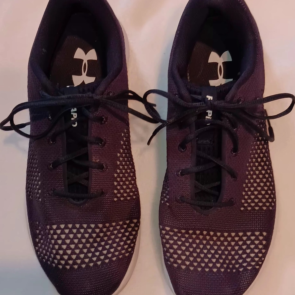 Under Armour Rapid Navy Blue Knit Athletic Shoes
